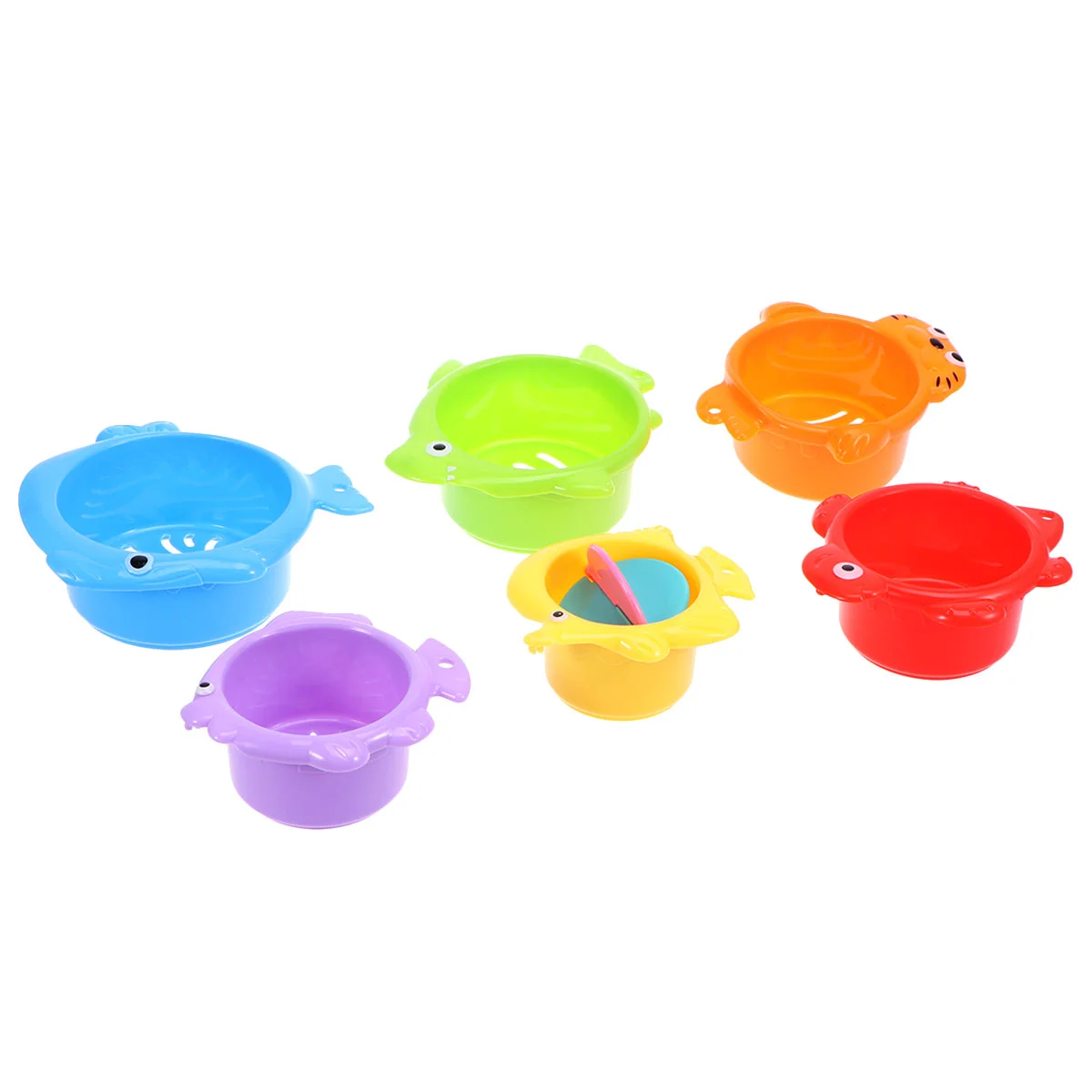 6 Pcs Stacking Bath Toy Bathing Toys Baby for Toddlers Floating Spray Water Bathtime