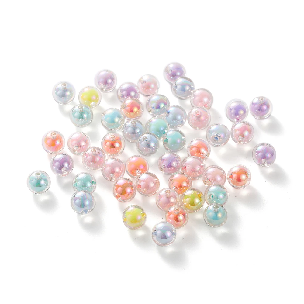 

30/50pcs 8-15mm AB Color Acrylic Frosted Round Beads Clear Spacer Beads for DIY Necklace Bracelet Jewelry Making Supplies