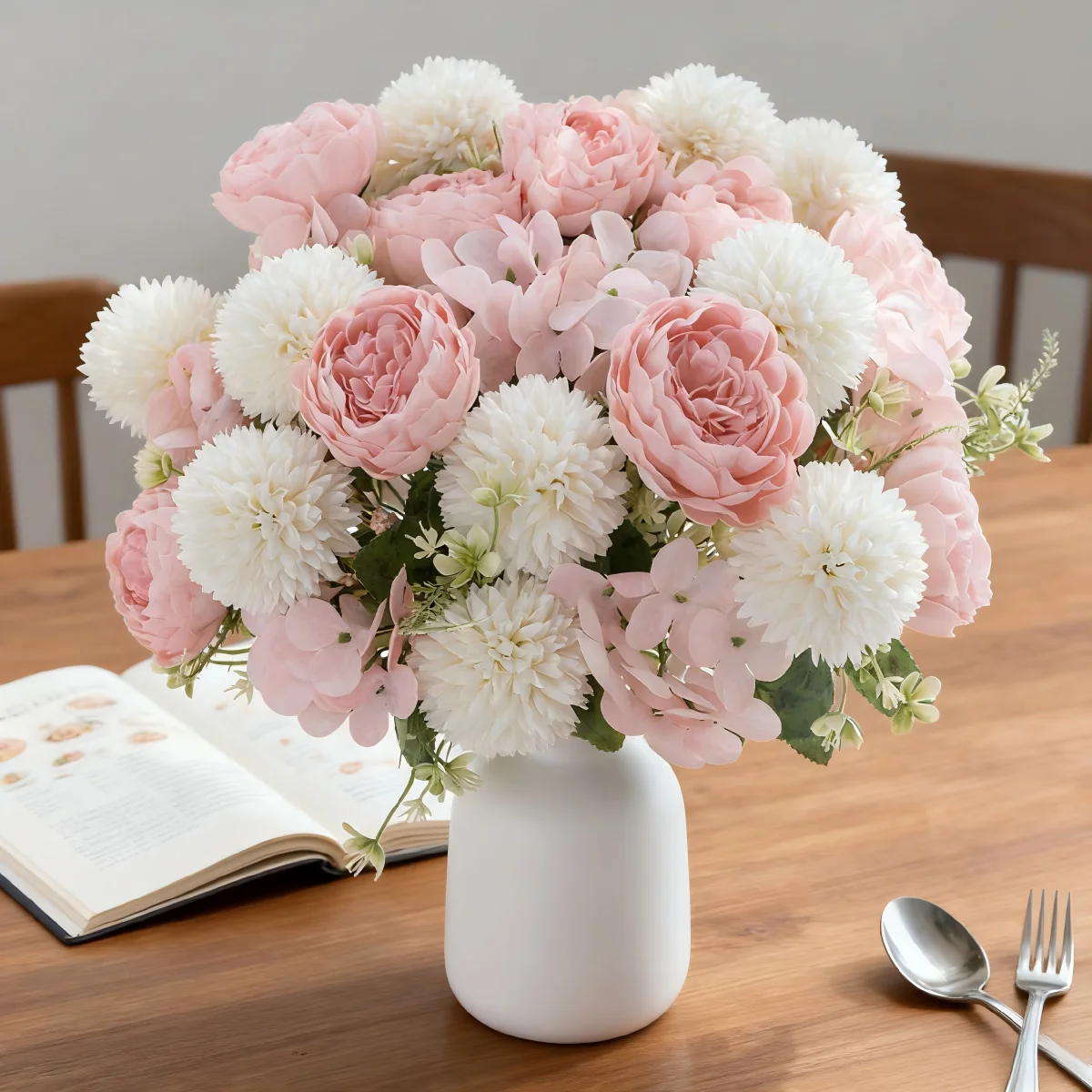 Artificial Flowers Big Silk Peony Wedding Hydrangea Brial Bouquet Valentine' Wreath Decora Home Room Table Scrapbooking Diy Gift