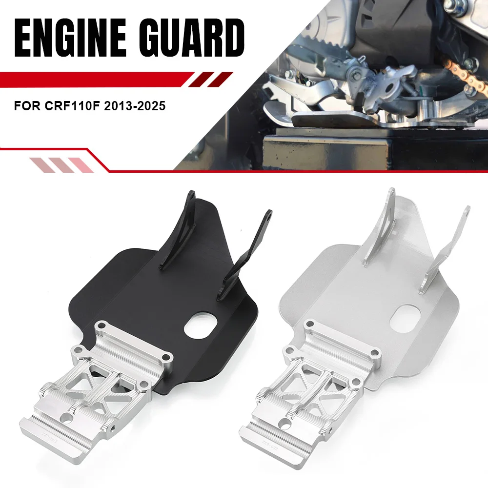 

Motorcycle Aluminum Billet Cradle And Skid Plate Engine Guard Set For Honda CRF110F CRF 110F CRF110 F CRF-110F 2013-2024 2025