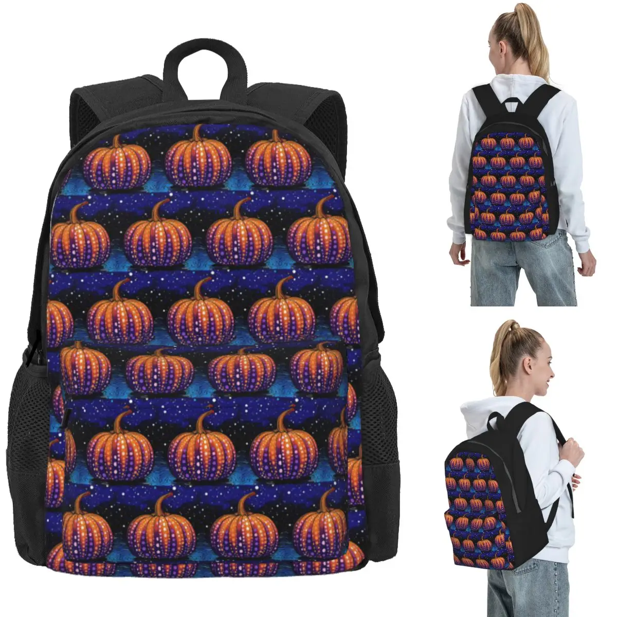 

Yayoi Kusama Polka Pumpkin Backpack Daypack Large Capacity Children BookBag School Bag Shoulder Bags for Men Women