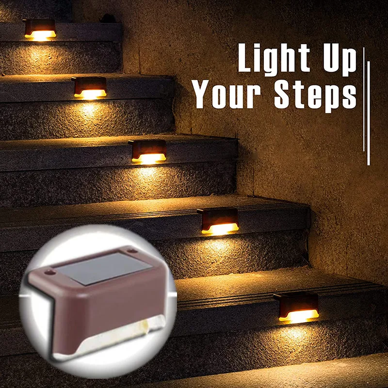 

Solar Lamp Outdoor Path Stair Light Warm White LED Garden Lights Waterproof Balcony Decoration for Patio Stair Fence Lighting