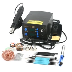 LUKEY 702 2 IN 1 Digital Hot Air Soldering Station Rework ESD Hot Air Gun Electric Soldering Iron For Phone PCB BGA Welding Set