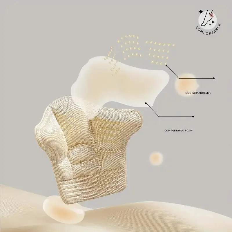 قطعة واحدة من وسادات وسائد الكعب للأحذية - مضادة للانزلاق، تمنع انزلاق الكعب والبثور، حشوات مريحة للعناية بالقدم للأحذية الفضفاضة