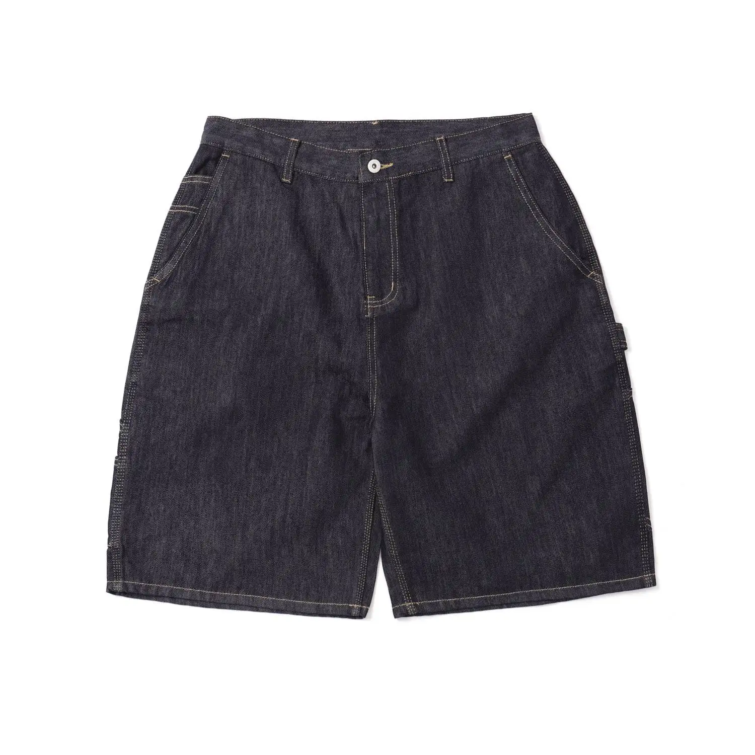 Retro Japanese Style Original Color Resistant Fading Loose Casual Khaki Workwear B11 Straight Leg Six-Part Denim Shorts