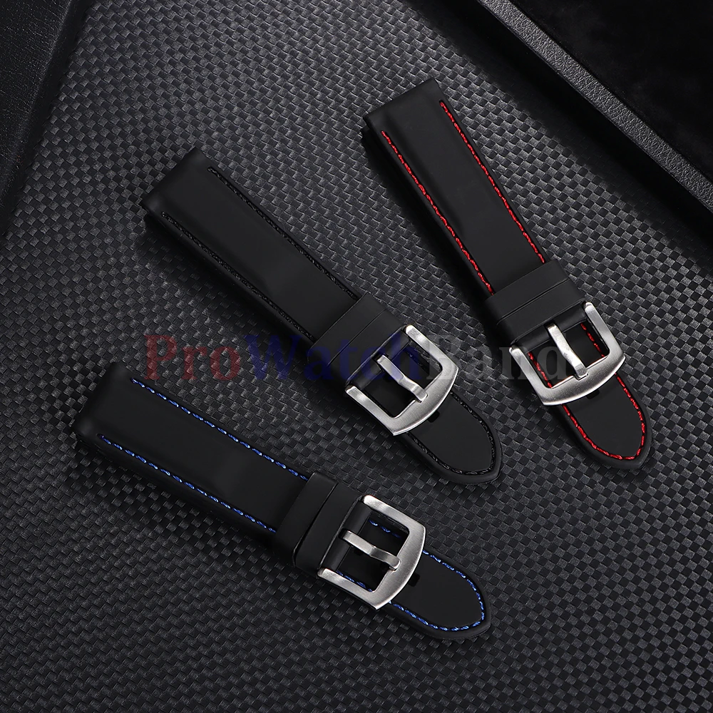

18mm 20mm 22mm 24mm 26mm Replacement Silicone Watch Bands Rubber Straps Waterproof Bracelet Universal Thick Stitching Wristbands