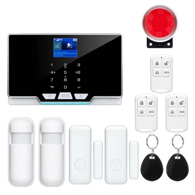 FFYY-Smart Home Security System For House Wireless Security Alarms Home Tuya Smart App Control US Plug