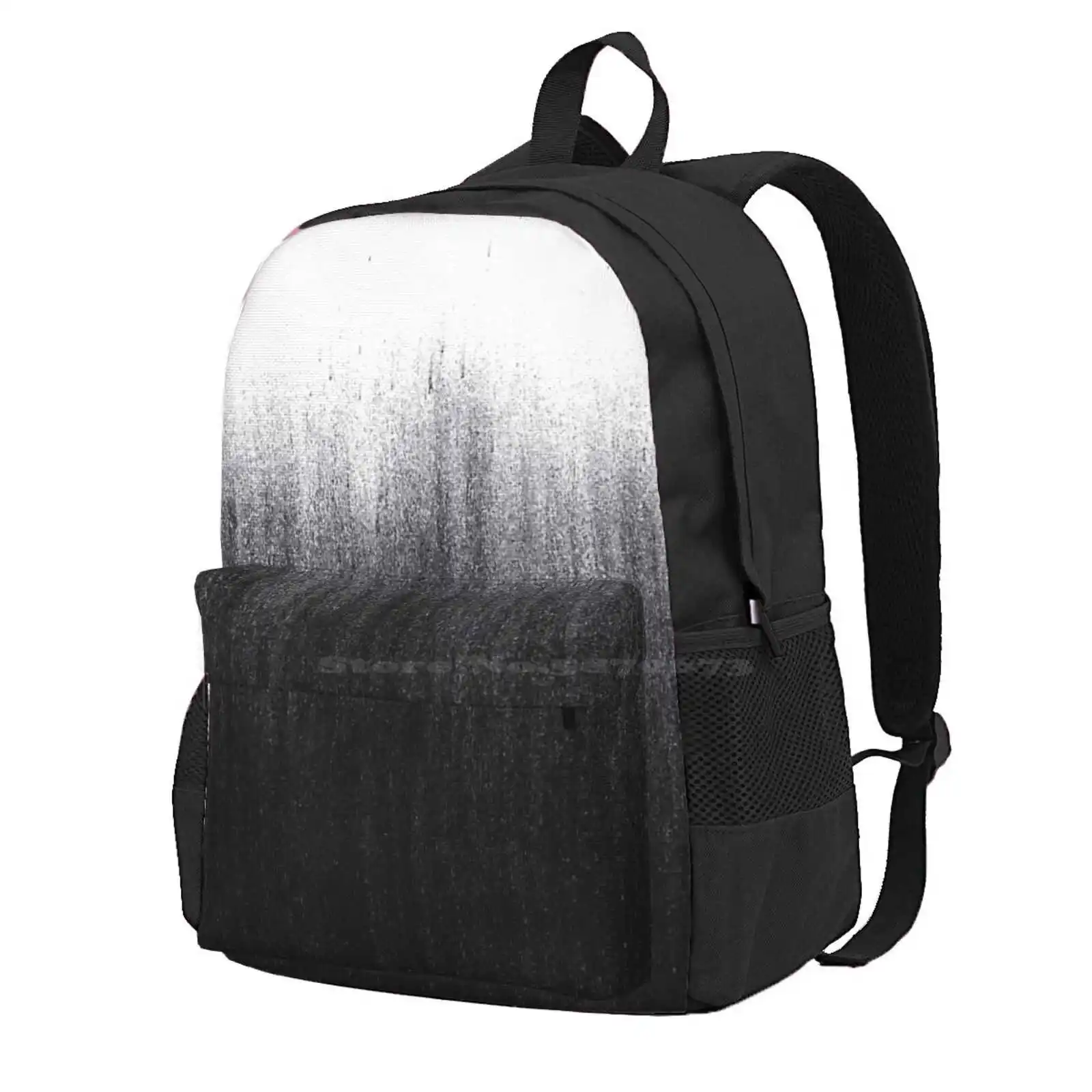 Charcoal Ombré Hot Sale Schoolbag Backpack Fashion Bags Abstract Pattern Graphite Chalk Charcoal Black And White Texture Clean