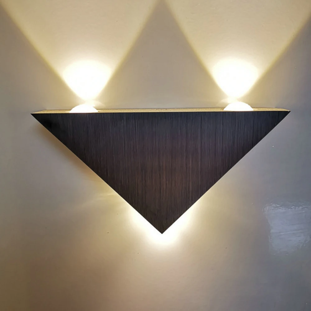 Lámpara Led de pared con forma triangular, accesorio de iluminación interior para dormitorio, Hotel, restaurante, estilo moderno, 220V, 3W, 9W