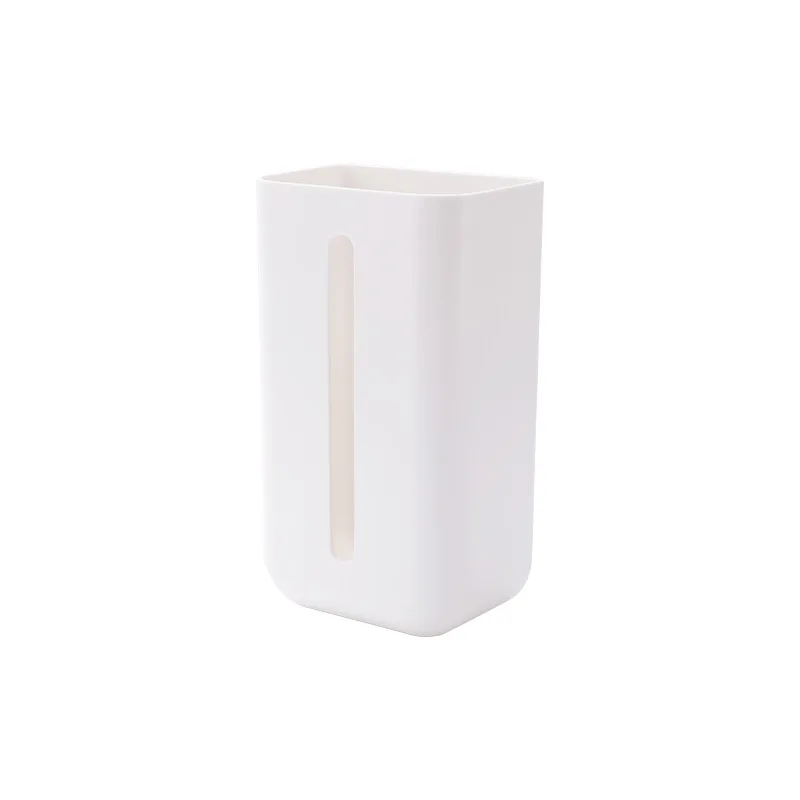 Wall Mounted Tissue Box Holder No Drill Kitchen Paper Towel Dispenser Facial Tissue Storage Rack Multifunctional