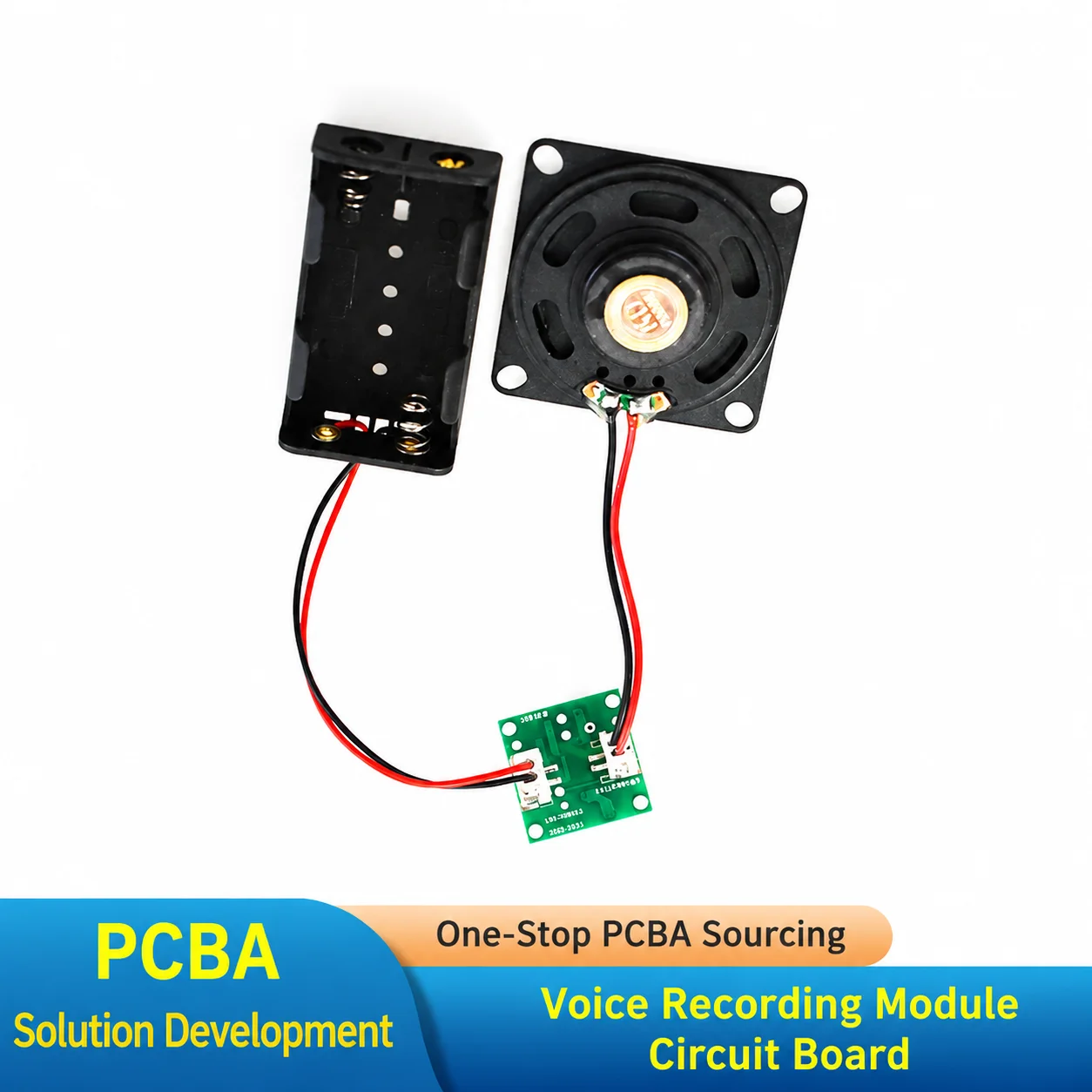 Voice Recording Module 20 Seconds Recordable Sound Chip with 2 AA Battery Holder and Speaker