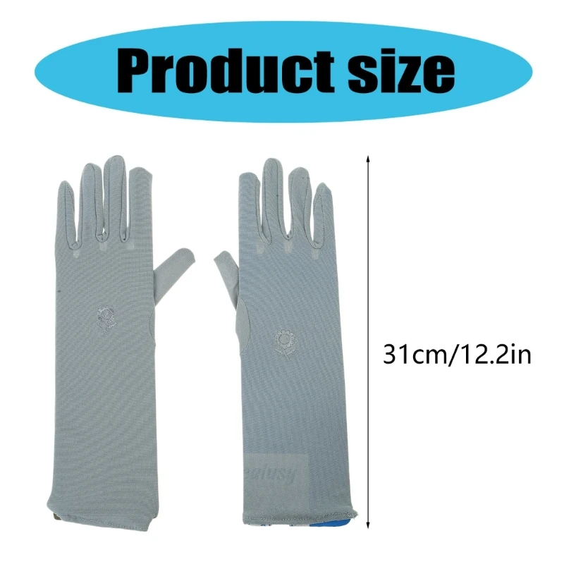 Embroidery Flower Hand Gloves for Arabian Simple Stretch Sunproof Arm Protector Casual Wear Arm Gloves for Muslims Women