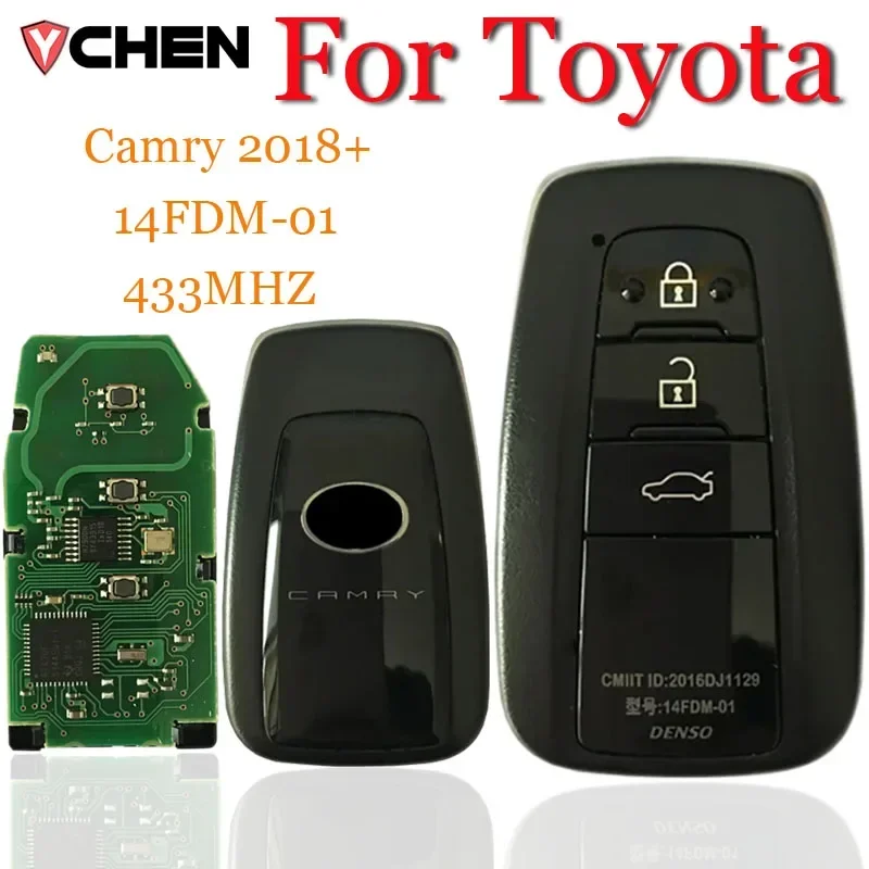 

For Toyota Camry 2018+ 3 Button Remote Control Smart Car Key 433 MHZ 14FCC 14FDM-01 89904-33870 keyless Go start Auto key Fob