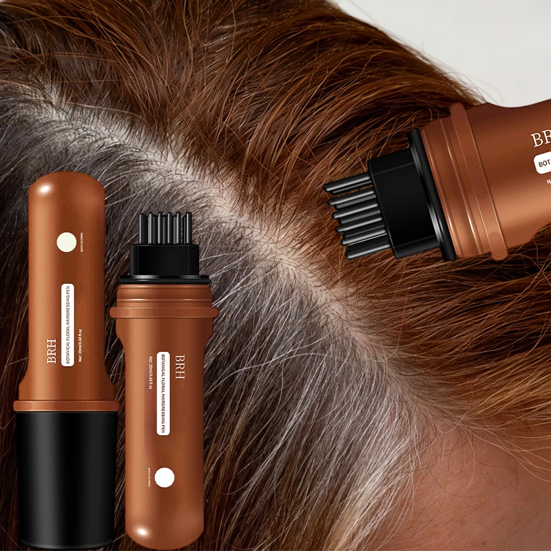 Bolígrafo compacto para teñir el cabello: fácil de transportar, retoque de emergencia, cubre rápidamente el cabello blanco, color natural del cabello, hidratante y nutritivo