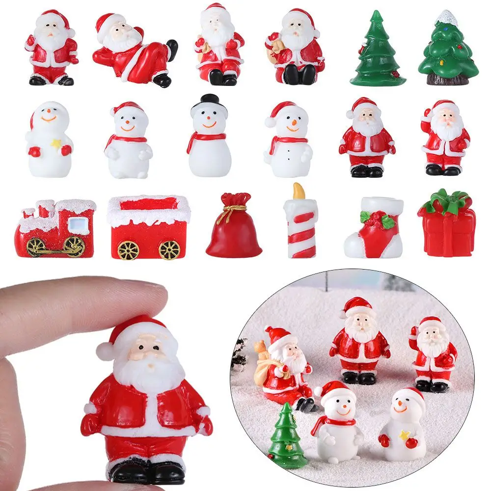 1Pcs Navidad Christmas Tree Snowman Santa Claus Christmas Ornaments Christmas Decoration Xmas Micro landscape Ornaments