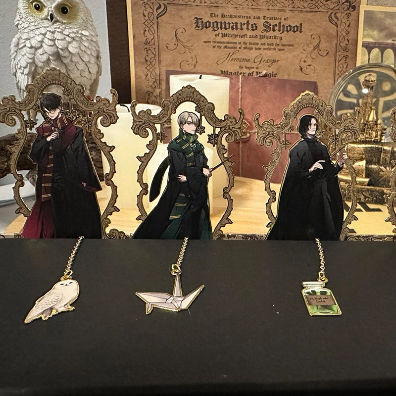 Witchcraft School Bookmarks Harries Potter Anime Figure Animal Accessories Hogwarts Party Decorations Elf Pendants Kids Toy Gift