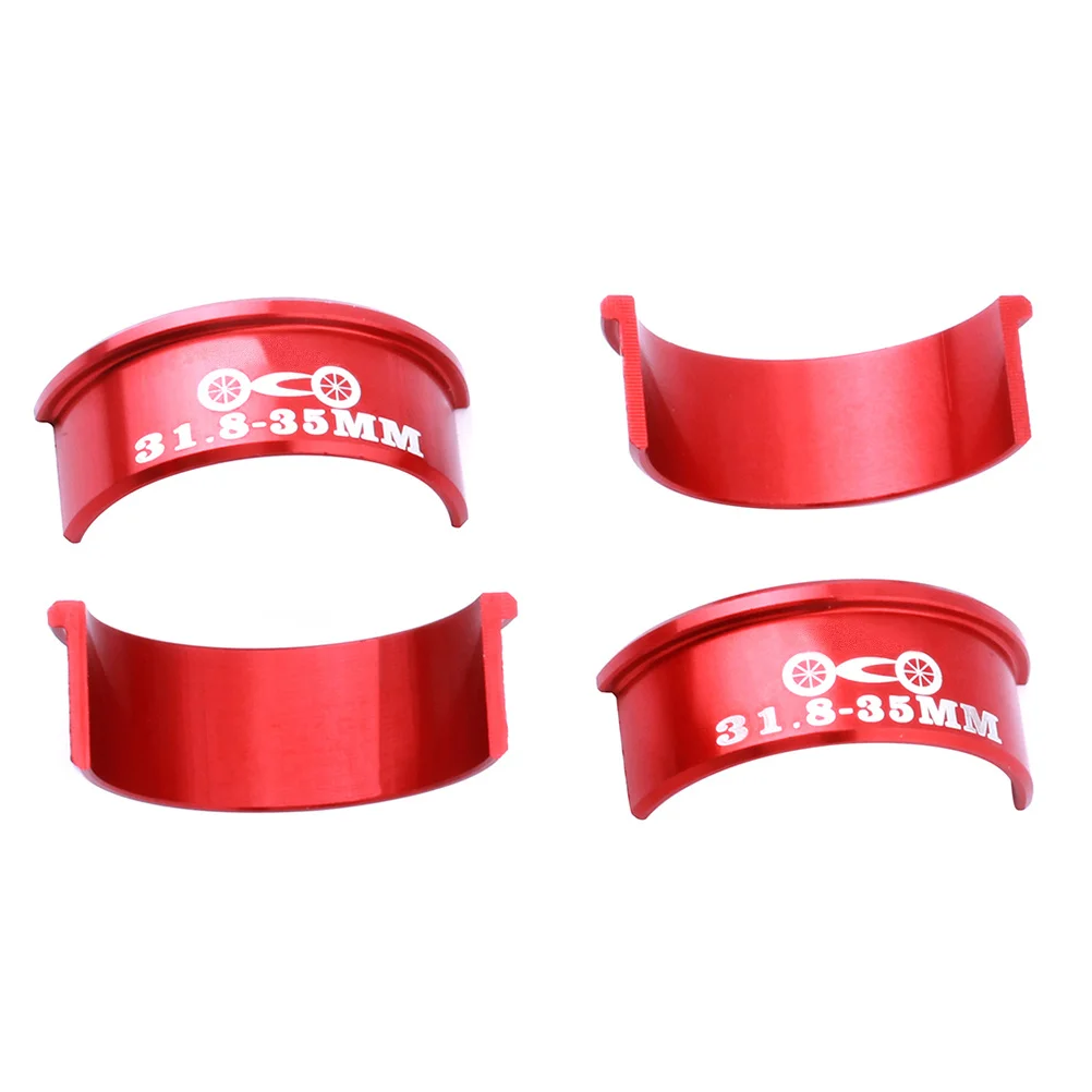 4 قطعة المقود تحويل ورقة المشبك خفيفة الوزن سبائك الألومنيوم يحول 31.8 مللي متر إلى 35 مللي متر محول زيادة الحشوات للدراجة