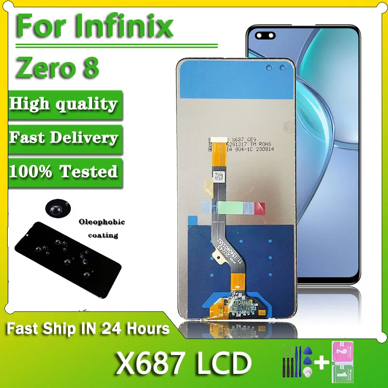 

100% Tested X687 X687B LCD For Infinix Zero 8 Zero8 LCD Display Touch Screen Digitizer For infinix Zero 8i Zero8i Display