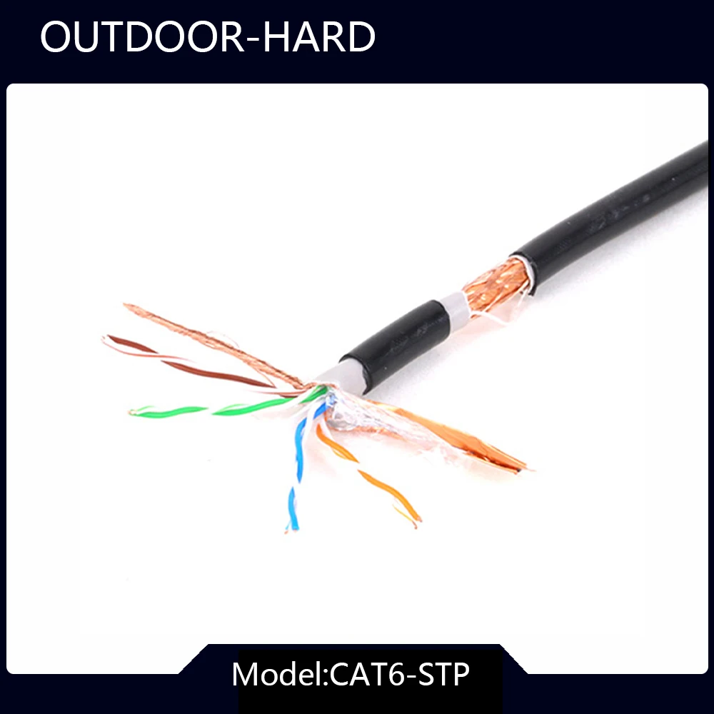 Cat6/6A Ethernet Outdoor Cable 1000FT/300M UTP/STP LAN Network RJ45 Twisted Pair Cable,23AWG 4 Pair Solid Bare Copper 10G,550MHz