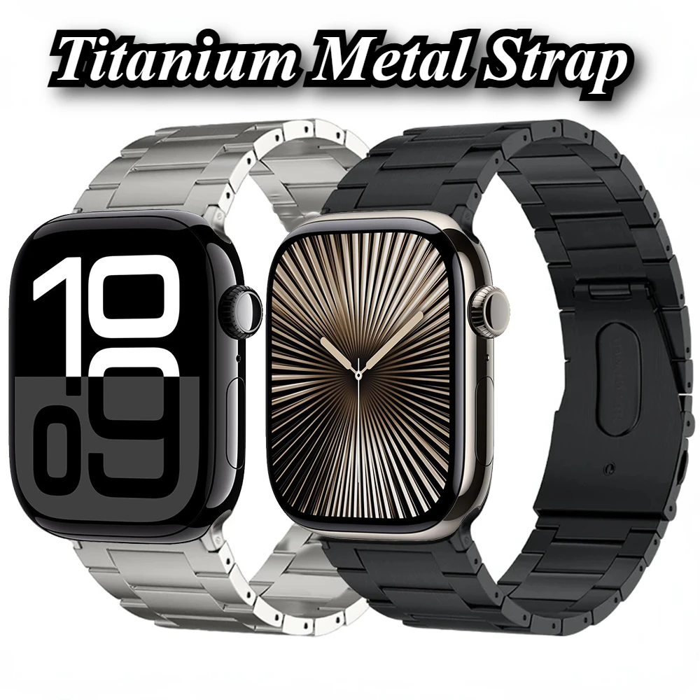 حزام معدني من التيتانيوم لساعة أبل 10 46 ملم 42 ملم 9 8 7 45 ملم 41 ملم سوار معصم خفيف الوزن iWatch Ultra 49 ملم 6 5 4 SE 44 ملم 40 ملم