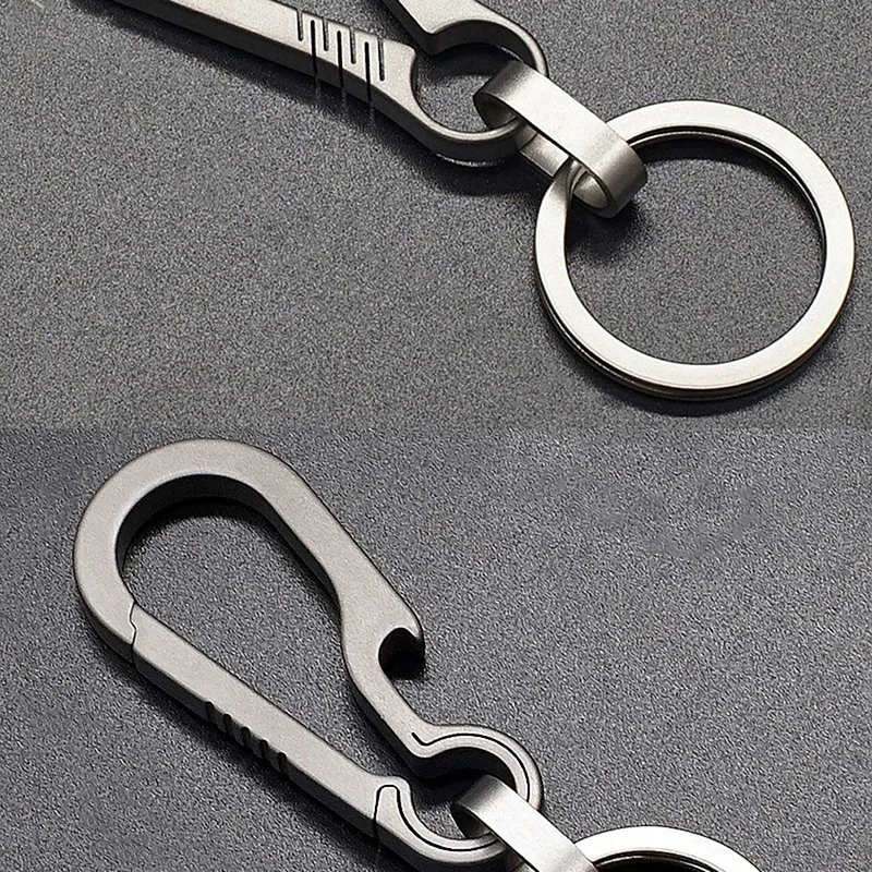 1PC Titanium Alloy Keychain Tiranium Buckle Key Ring Car Accessor Waist Hanging Chain Ring Buckles Opener EDC Outdoor Tool