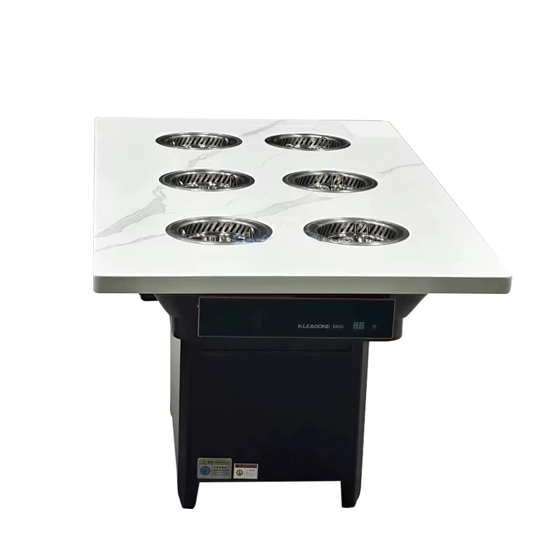 

Customized Electric White Marble Smokeless Hot Pot Table for Commercial Dining Restaurant Furniture