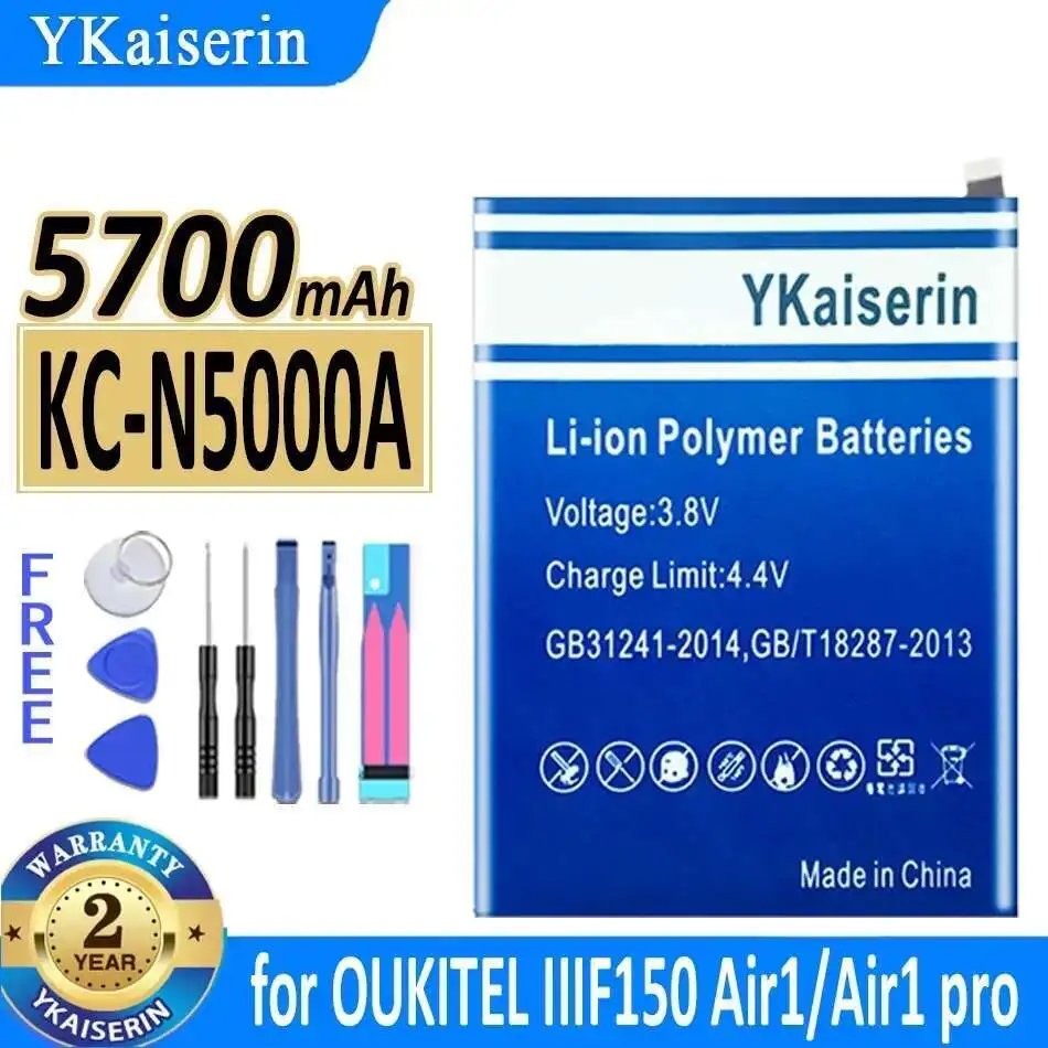 

Аккумулятор для мобильного телефона 5700 мАч для Oukitel IIIF150 Air 1 Pro Air1 Pro KC-N5000A Air1, надежный источник питания с быстрой зарядкой