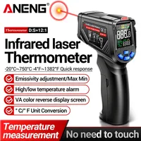 ANENG TH06 Infrared Temperature Gun Adjustable Industrial Detector VA Reverse Screen Thermometer 0.1~1.00 Sensor Instrument Tool