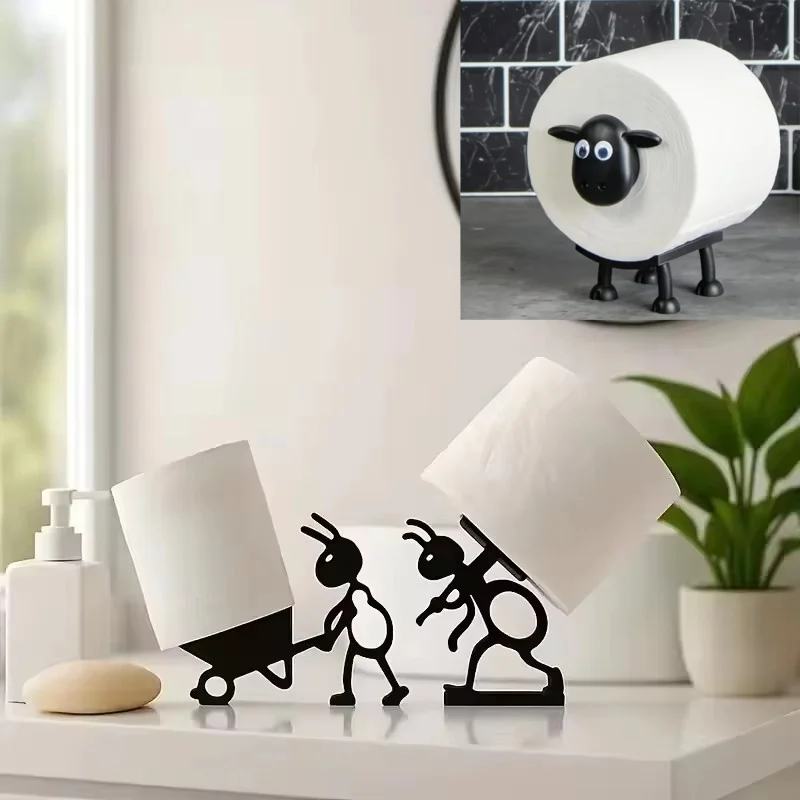

Ant Theme Bathroom Roll Paper Sheep Holder Desktop Decoration Ornament Creative Ant Design Toilet Paper Organizer