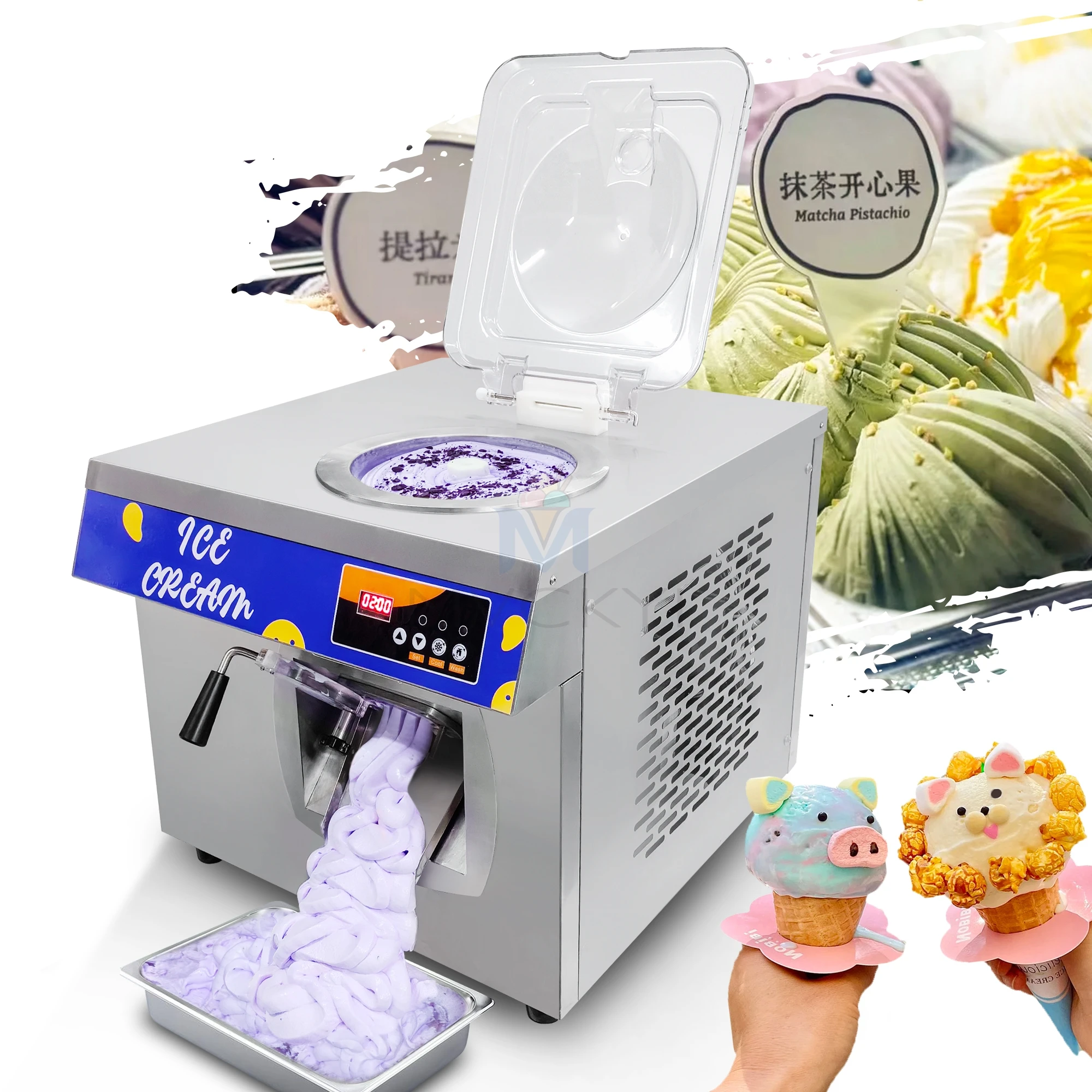 24L/H Night Keep Fresh Free Wash Italian Hard Ice Cream Machine Batch Freezer Gelato Ice Cream Machine For Sale