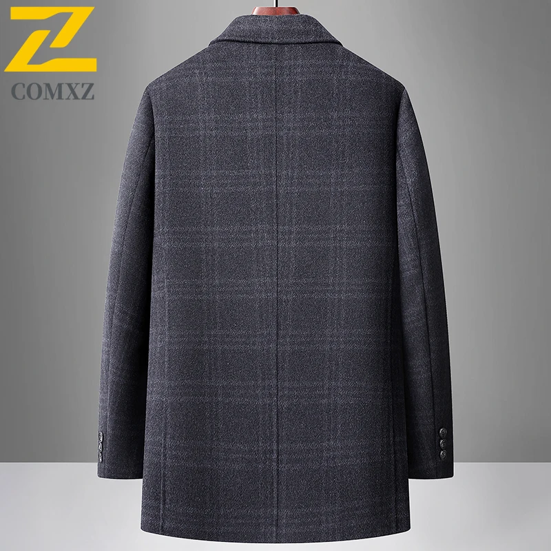 COMXZ Luxury Men Down Jacket Thickened Outdoor Work Warm Long Puffer Jackets Business Casual Cold Resistant Autumn Winter Coat
