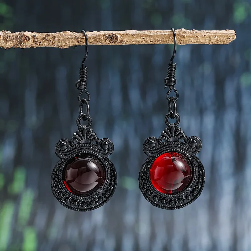 

Vintage Gothic Vampire Witch Black Rose Earrings for Women Girls 2023 Creative Halloween Party Personalized Jewelry Accessories