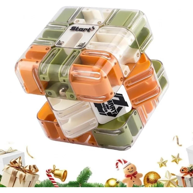 Großer 3D-Labyrinth-Puzzlewürfel – Brain Teaser Labyrinth-Spielspielzeug, 3D-Puzzle-Ball und Würfel für Erwachsene und Teenager, Fokus-Training, Geschenk