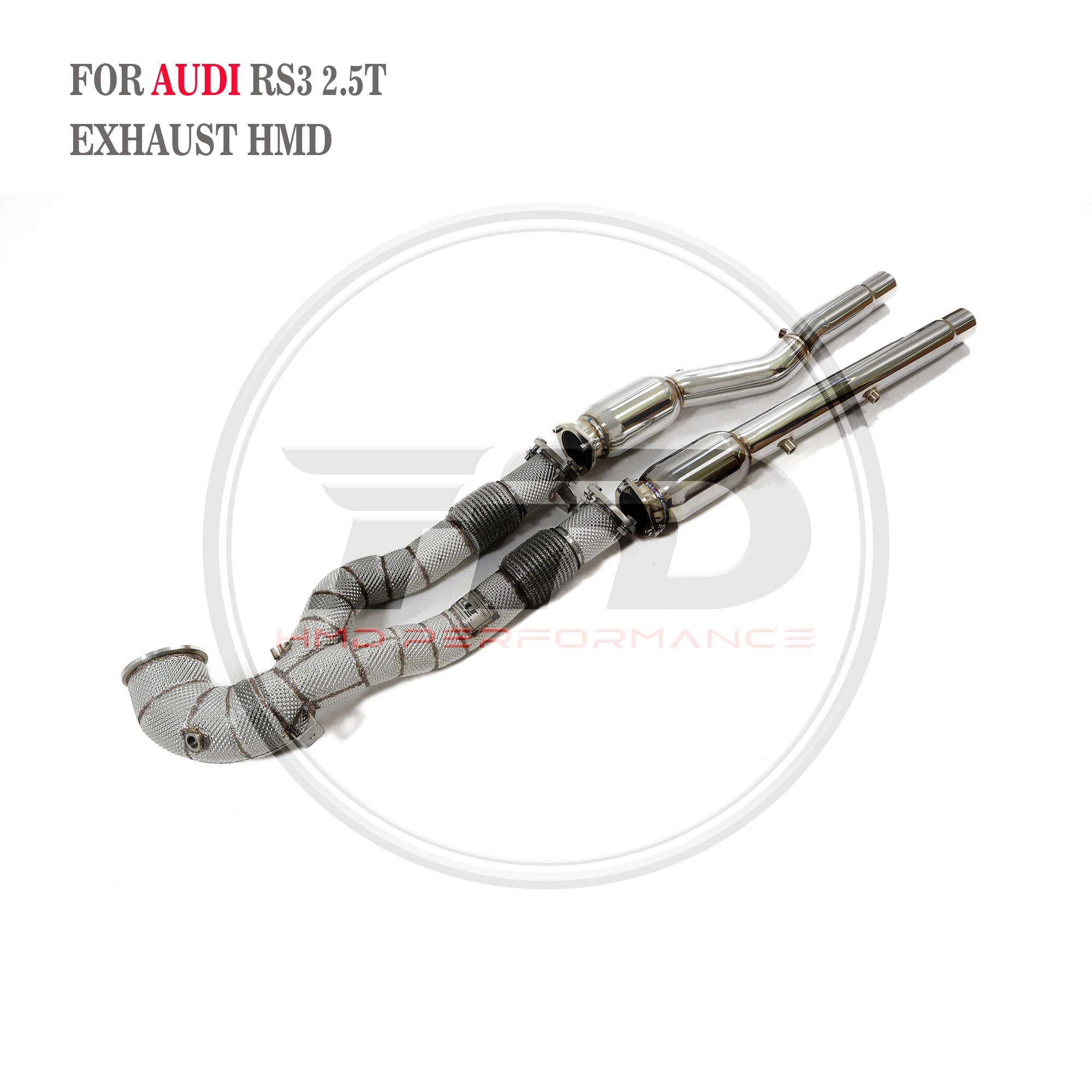 HMD Exhaust System High Flow Performance Downpipe for Audi RS3 TTRS RSQ3 2.5T With Heat Shield OPF Middle Pipe