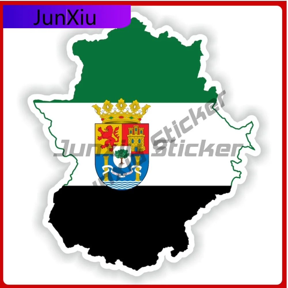 

Extremadura Spain National Flag And Emblem Map Shape Stickers Suv Decals Motorcycle Stickers Scratch Cover Sticker For Car Bumpe