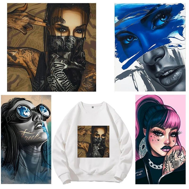 Fashion Sexy Female Print DIY Sweater Hot Press Transfer Vinyl Sticker Customizable Photo Printing Hot Transfer For Yourself