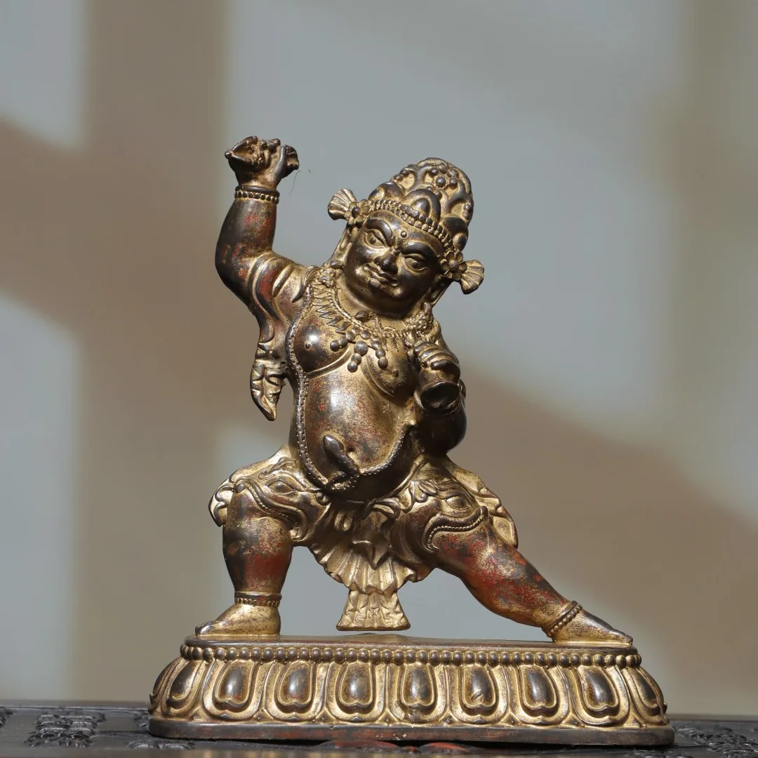 Old Bronze Gilded Cinnabar Northern Wei Buddha Vajrayana Bodhisattva Standing Buddha Lotus Buddha Terrace Worship Hall
