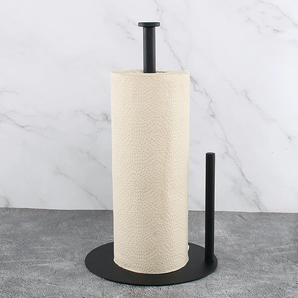 Anti-Slip Paper Toalha Roll Holder com base ponderada, One-Handed Operação Countertop Dispenser, Free-Standing Cozinha