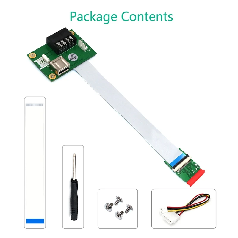Adaptateur PCIE Riser NGFF M.2 clé A/E vers PCI-E Express bronch+ USB, carte Riser avec câble FPC, câble d'alimentation à 4 broches