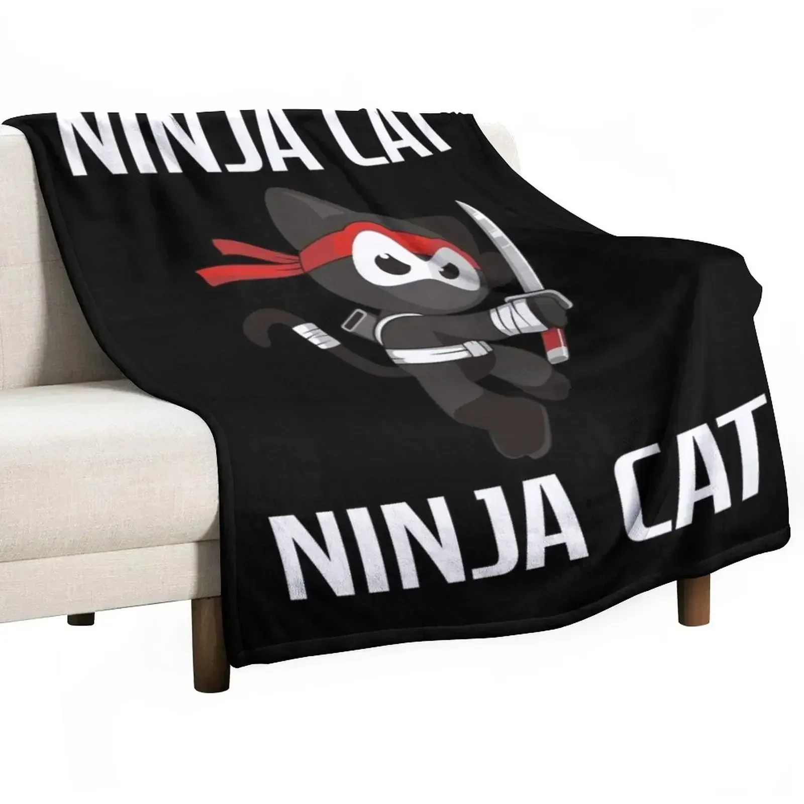 ninja cat Throw Blanket for sofa Luxury St Quilt Summer Blankets