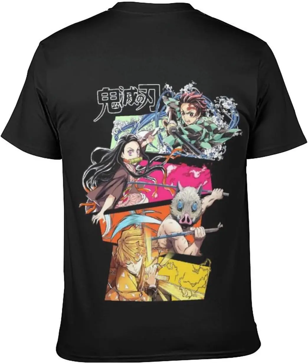 Anime Loose Tshirt Stretchy Crew Neck Tee Cartoon T-Shirt Polyester Shirts for Men Women Teen
