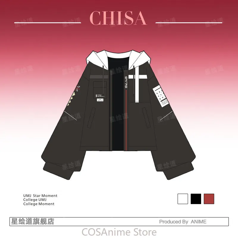

Wuthering Waves CHISA Game Theme Fashion Spring Autumn Coat Tops Jacket JK Skirt Sailor Suit Outfit Anime Student Daily Suit
