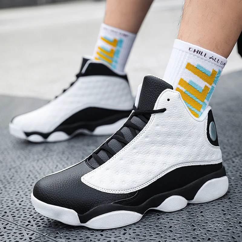 Unisex High Top Basketball Schuhe Frühling Herbst Neue Stil Trendy Jugend Große Größe Paar Männer Schuhe Atmungsaktive Anti-rutsch tragen-r...
