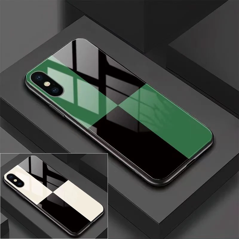 

Slim Tempered Glass Back Cover For iPhone 14 Plus 13 12 11 Pro Xs Max XR 7 8 Plus Anti-Drop Shockproof Full Coverage Phone Case