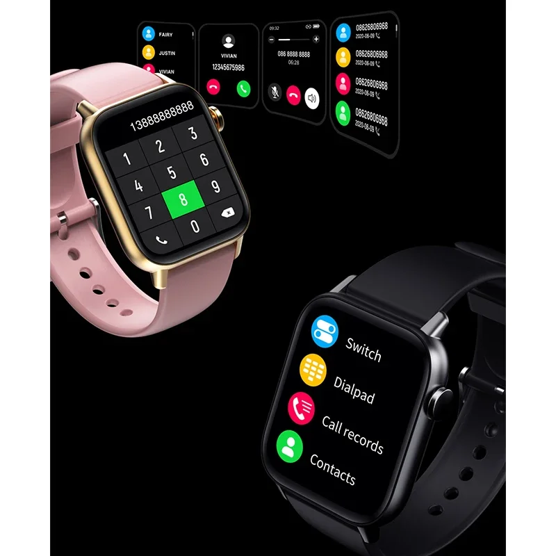 جديد Xiaomi Smartwatch الرجال بلوتوث دعوة جهاز تعقب للياقة البدنية السيدات النساء سوار الميكانيكية الرقمية متصل ساعة ذكية للهدايا