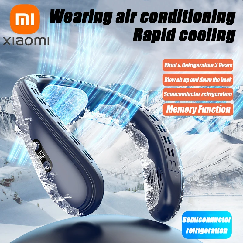 Xiaomi New Neck Air Conditioner Portable Neck Fan Rechargeable Semiconductor Cooling Bladeless Outdoor Personal Wearable Cooler