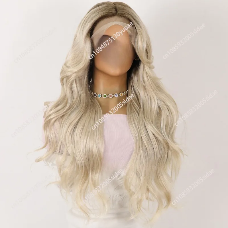 

New medium gold lace long curly hair wig hair cover Carney Karen hair