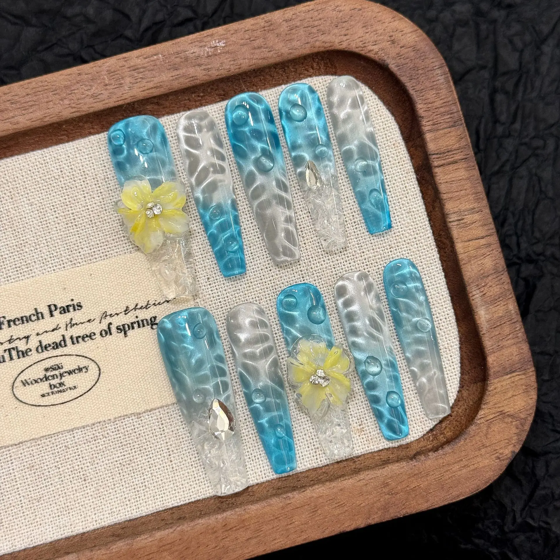 10 stuks handgemaakte manicure nagelcollectie zo mooi het is oneerlijk met 4-DUKS gereedschap supersterke nagellijmlipjes