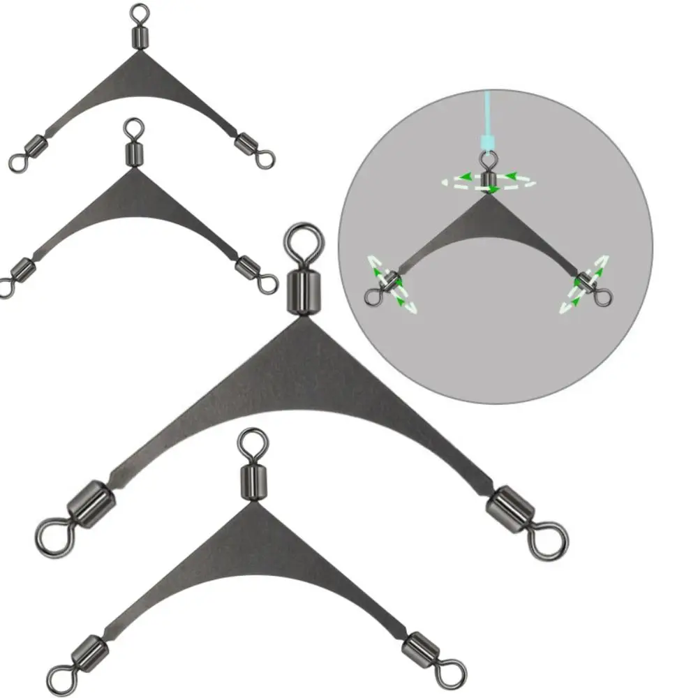 10 قطعة 3 طريقة 3 طريقة الصيد تهزهز رئيس الفولاذ المقاوم للصدأ ربط حلقة الأسماك المتداول القطب موصل الصيد قطب