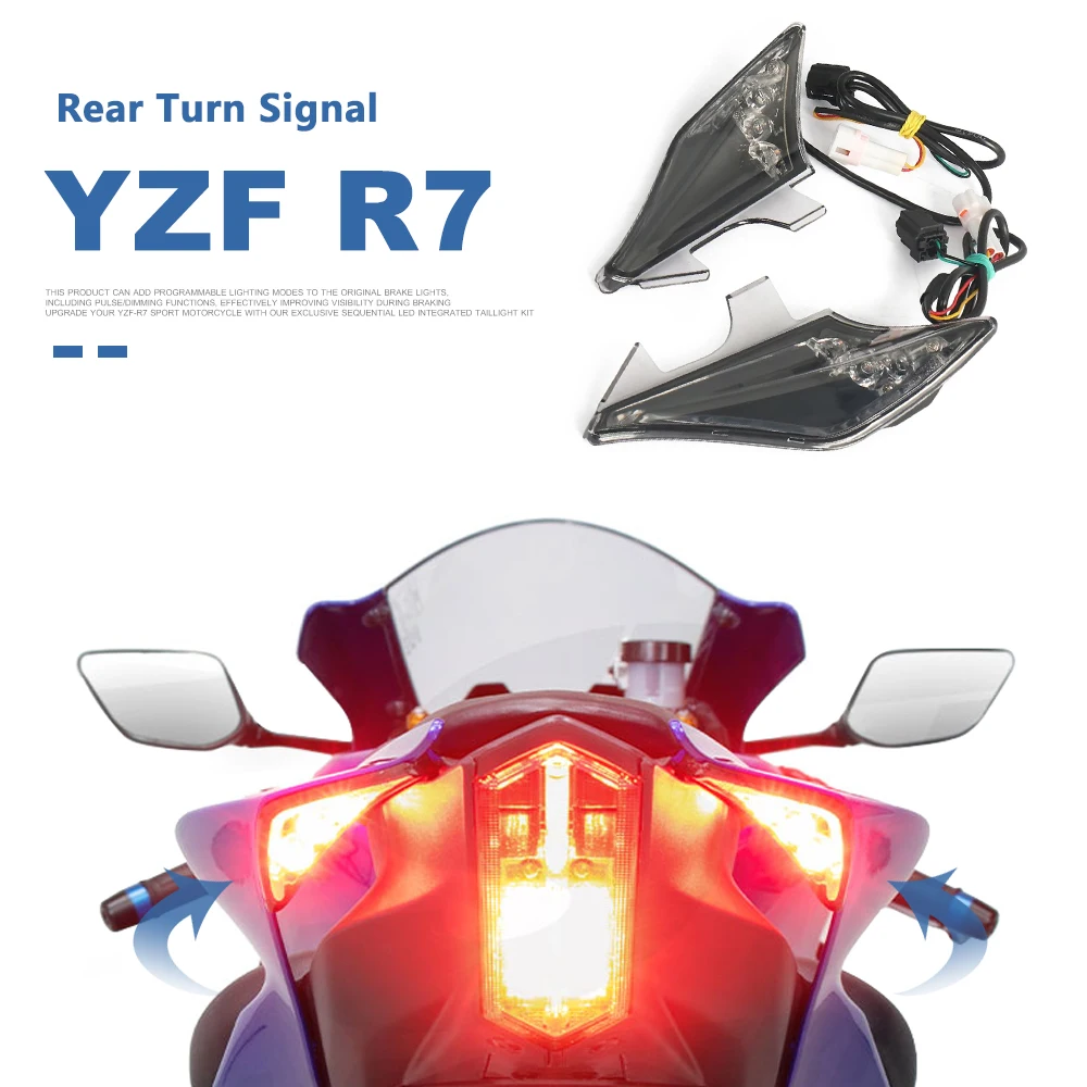 

Motorcycle LED Turn Signal Light In-Tail LED Integrated Tail Light Turn Signal For YAMAHA YZF R7 YZF-R7 YZFR7 2023 2024 2025